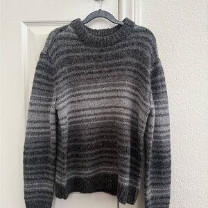 abercrombie kids Black & Gray Ombre Striped Crewneck Sweater